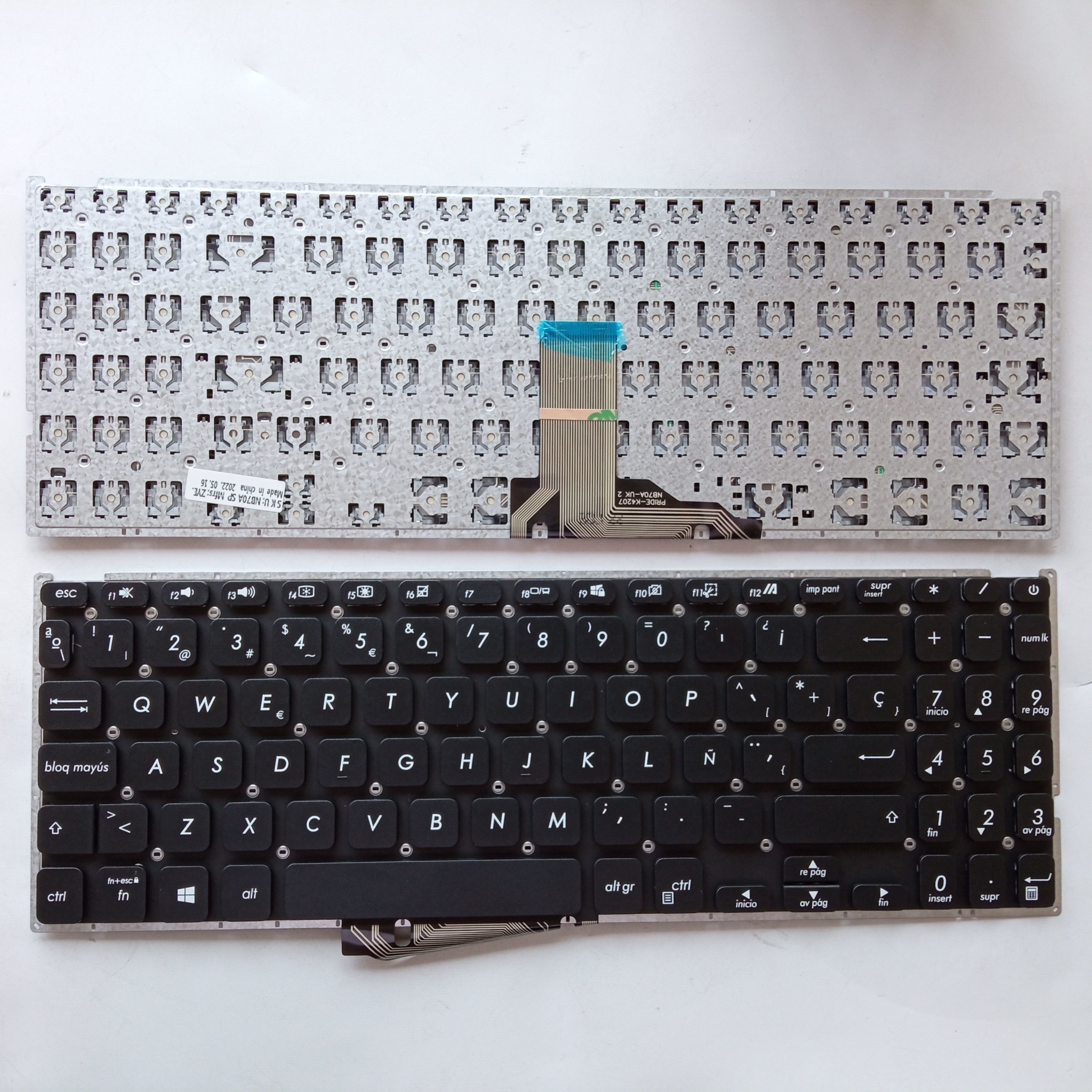 Picture of New Replacement Laptop Keyboard For ASUS X509 small carriage return BLACK (OEM) SP Layout